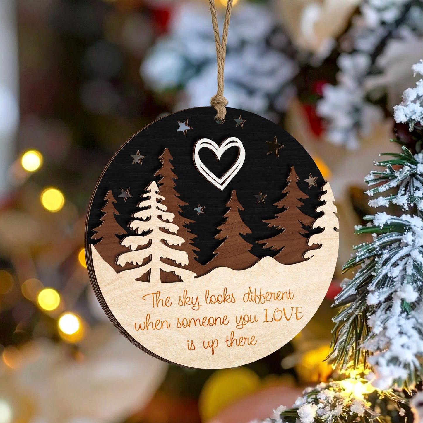 Netecom Merry Christmas Memorial Ornament Set – The Sky Looks Different When Someone You Love Is Up There Gift Box