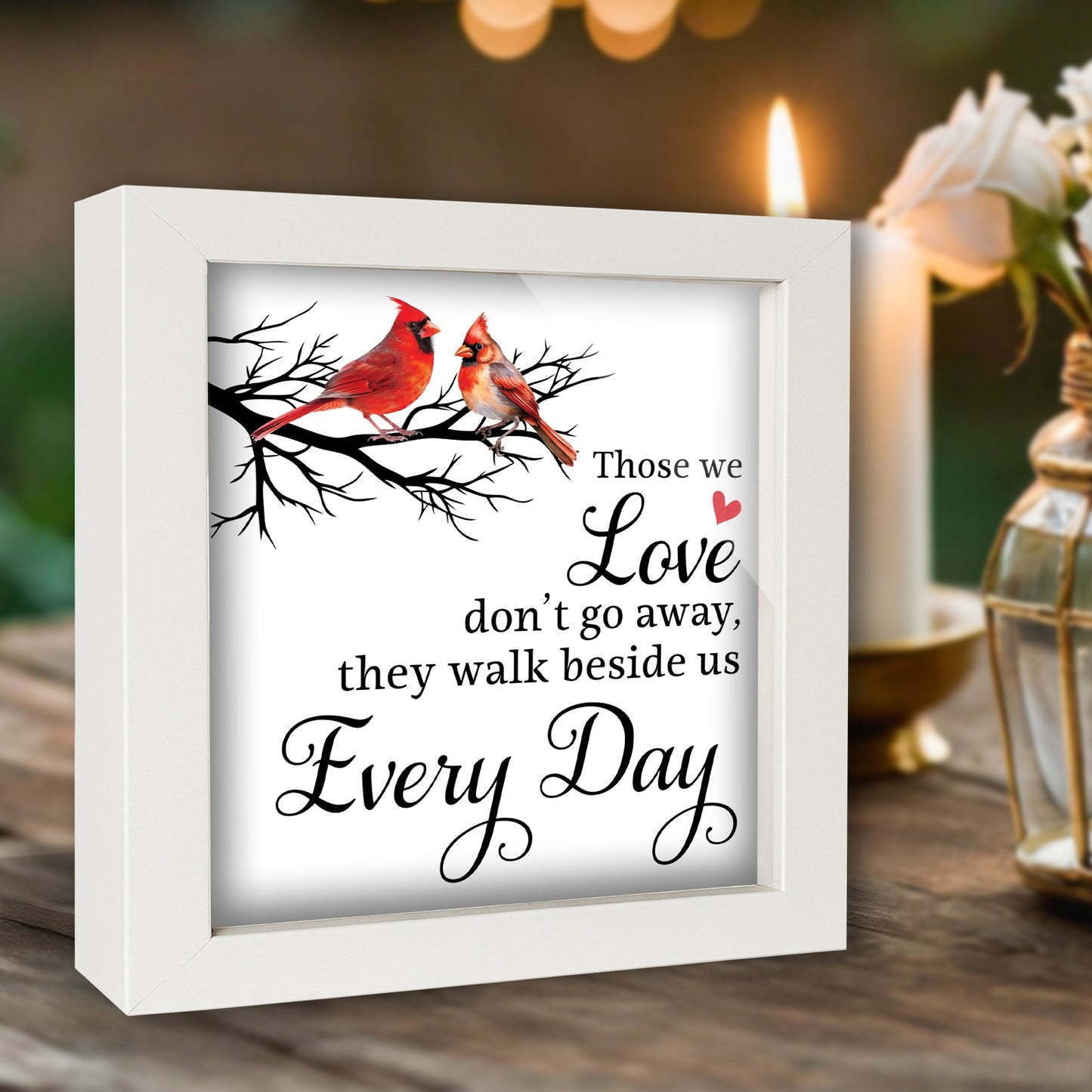 Netecom Cardinal Memorial Gift Frame & Keepsake Set, Remembrance Sympathy Gift for Loss of Loved One, "Always With You
