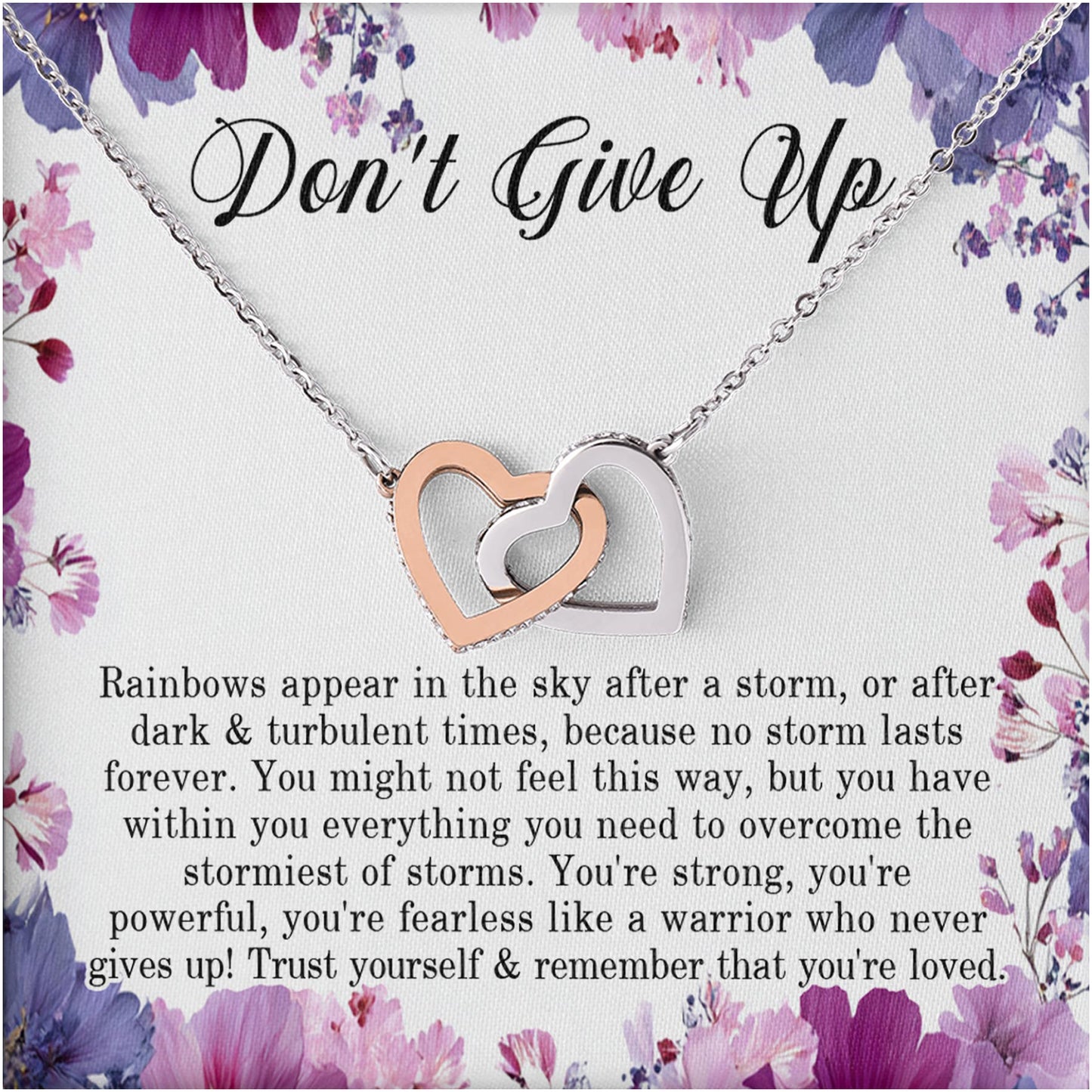 Netecom To My Soulmate Necklace, Message Card with Name, Interlocking Heart Jewelry Gift for Birthday, Christmas for Coworker Employee Teacher Friends Her Retirement