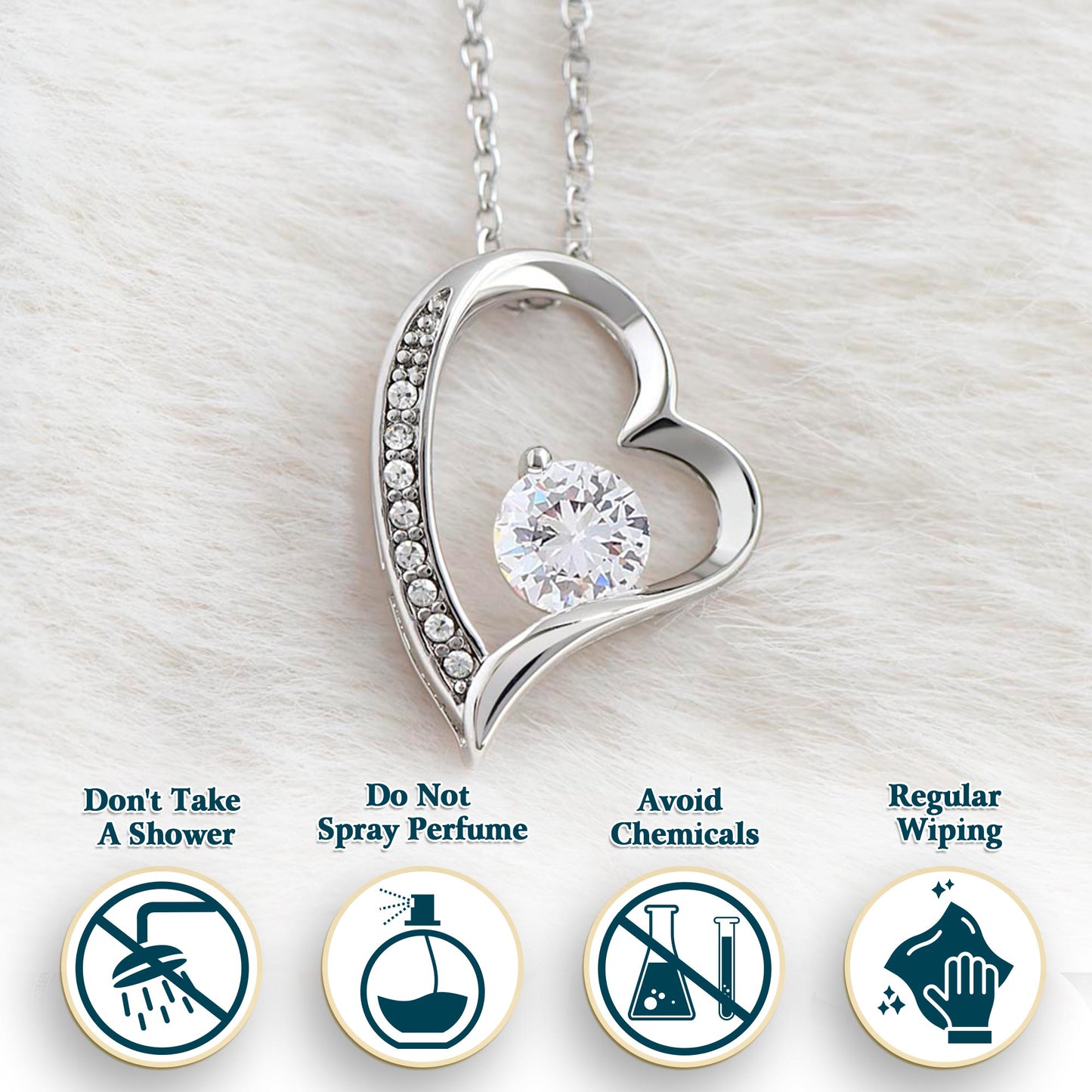Netecom Personalized Father to Daughter Necklace – Heart-Shaped Pendant with Diamond and Sentimental Quote Card, Birthday, Graduation, Christmas Gift from Dad