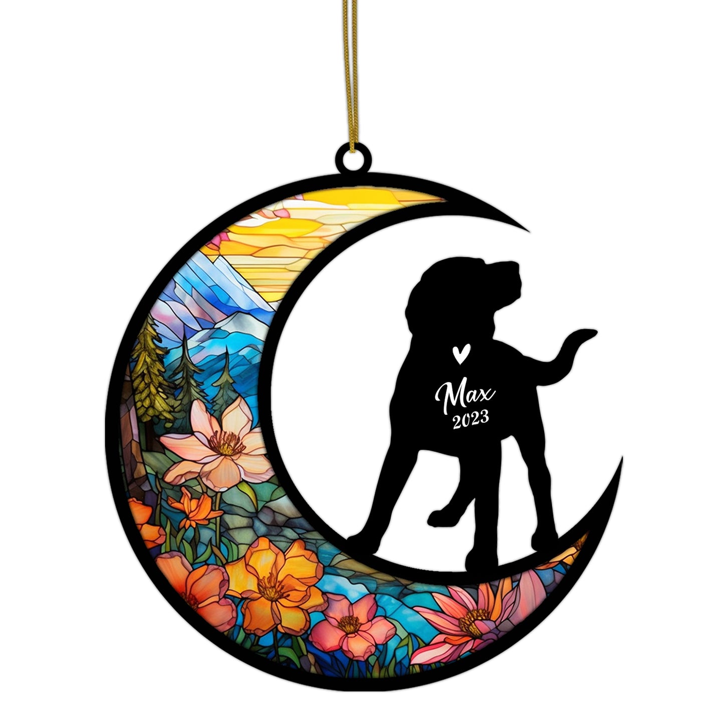 Netecom Personalized Labrador Retriever Memorial Suncatcher - Dog Loss Sympathy Gift with Name & Date - Labrador Retriever Christmas Ornament & Pet Bereavement Keepsake