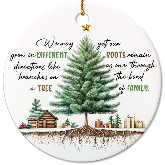 Netecom Family Like Branches on A Tree Christmas Ornament, Family Ceramic Ornament for Xmas Tree Hanging Decorations Gift, Gifts for Mom Dad Sister Brother Grandparents, Holiday Party Present