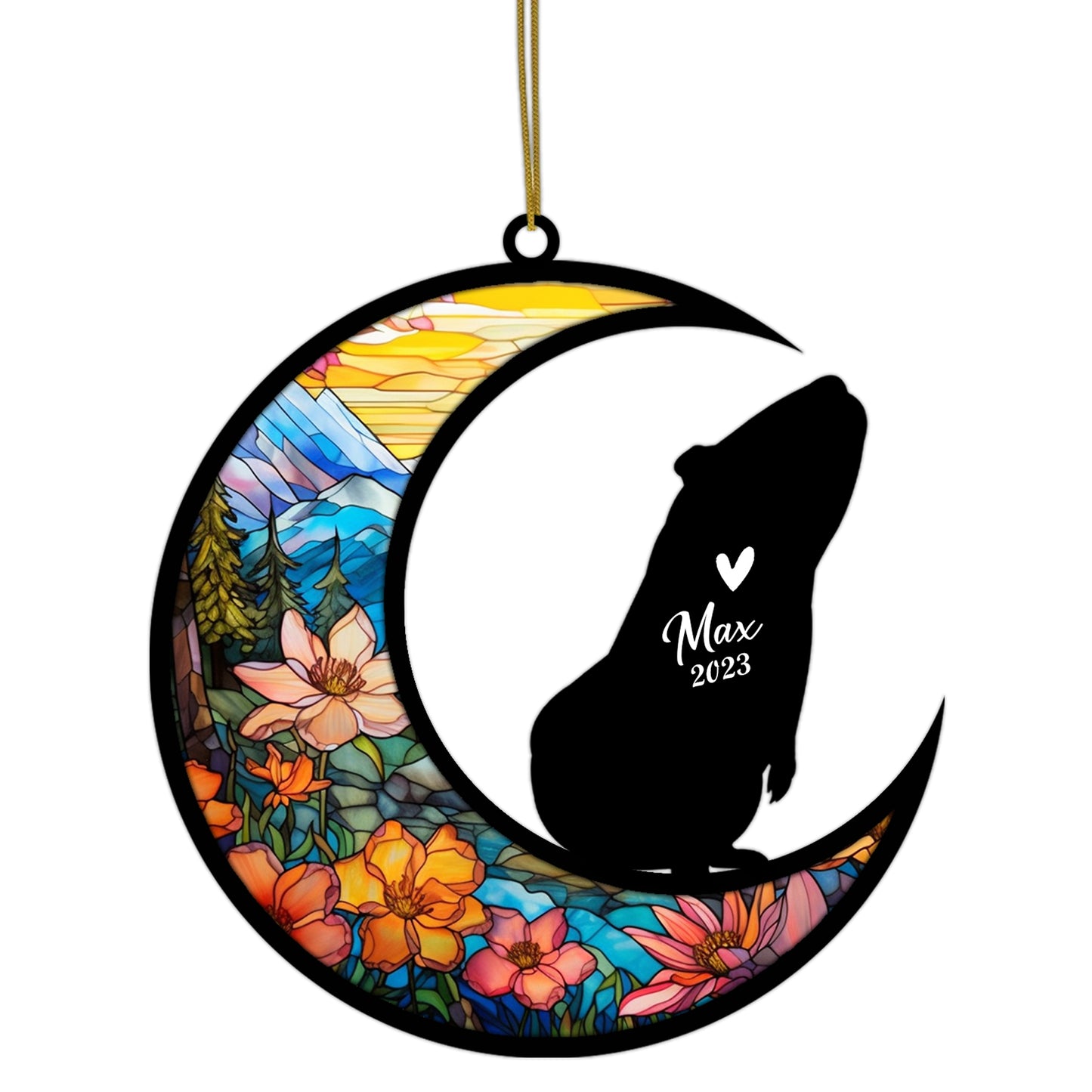 Netecom Personalized Penguin Memorial Suncatcher, Pet Loss Suncatcher, Bereavement Penguin Loss Gift, Custom Penguin with Name Date, Gifts for Penguin Lovers, Hanging Ornaments for Car, Window