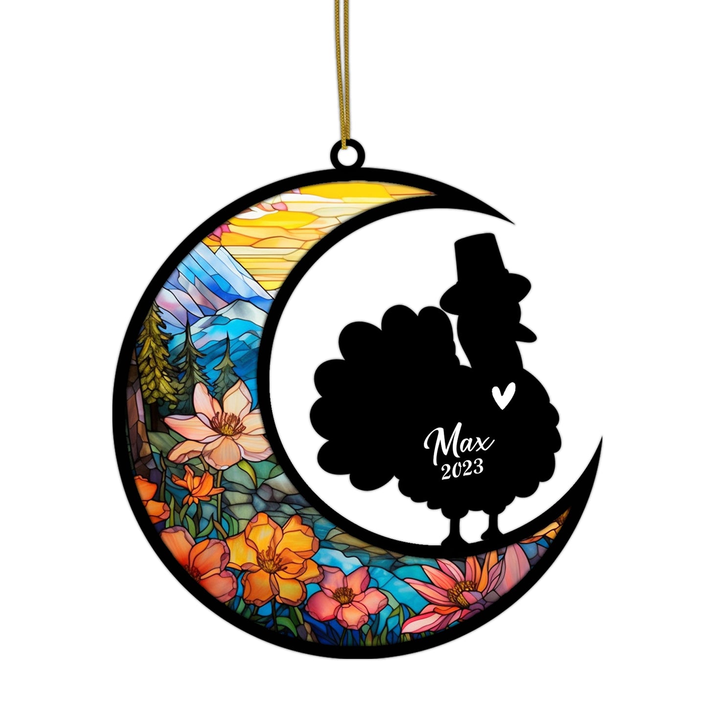 Netecom Personalized Turkey Suncatcher, Pet Memorial Gift for Chicken, Turkey Lover Gift for Thanksgiving Day, Bereavement Chicken Loss Gift with Name, Turkey Lover Gift