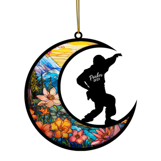 Netecom Personalized Jiu Jitsu Suncatcher Keepsakes - Martial Arts Hanging Sun Catcher Ornament - Unique Jiu Jitsu Christmas Pendant & Birthday Gifts for Boy, Girl, or Sports Players