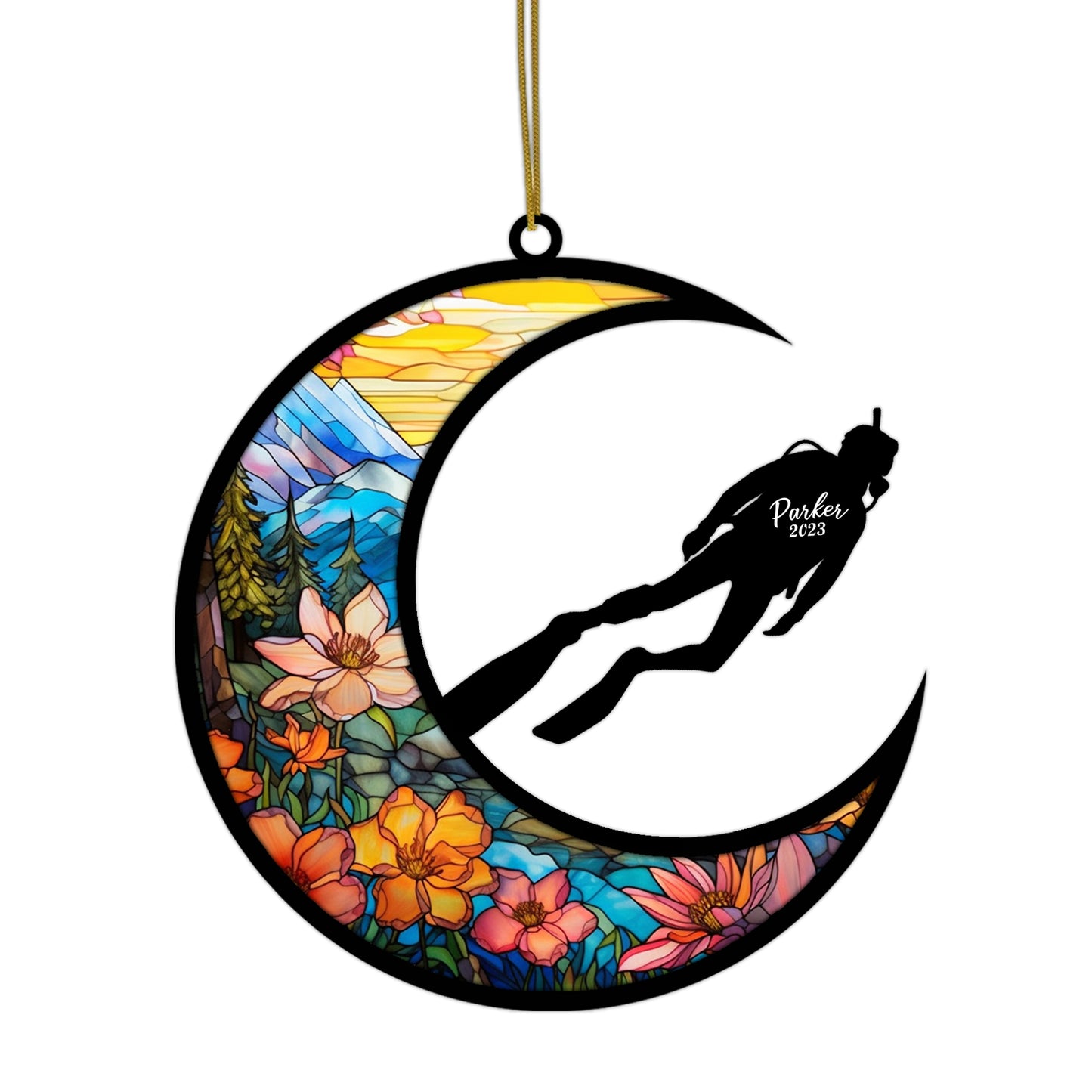 Netecom Personalized Scuba Diver Ornament for Christmas Tree, Window & Car - Scuba Diving Christmas Pendant Hanging Decoration - Funny 2025 Divers Gifts for Men & Women - Beach Vacation Travel Keepsake