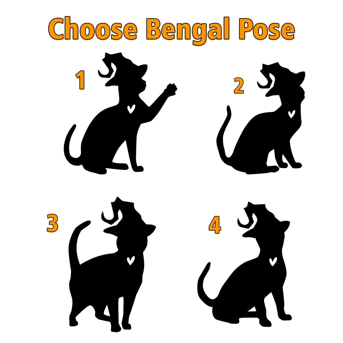 Netecom Personalized Halloween Bengal Cat Suncatcher - Memorial Gift for Loss of Cat, Custom Bengal Lovers Ornament for Window or Wall Hanging, Spooky Sympathy Gift