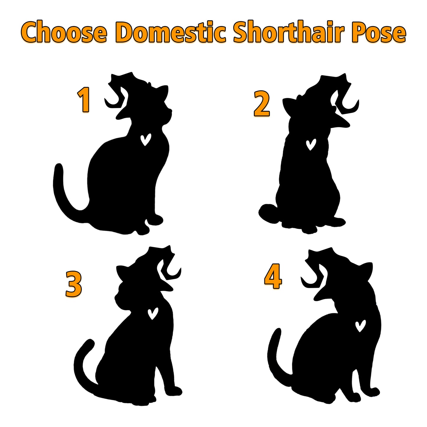 Netecom Personalized Halloween Domestic Shorthair Cat Suncatcher - Memorial Gift for Loss of Cat, Custom Shorthair Cat Lovers Ornament for Window or Wall Hanging, Spooky Sympathy Gift for Pet Loss