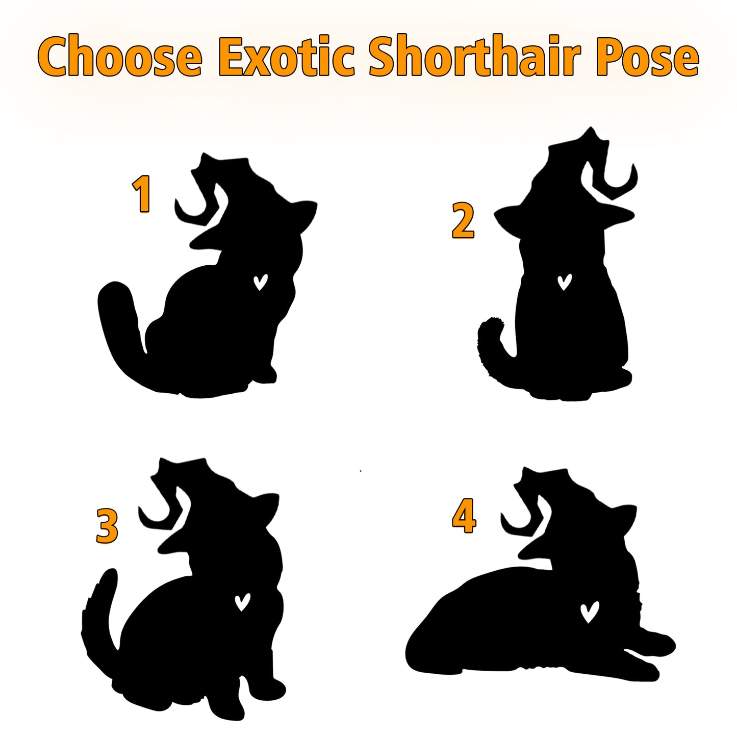 Netecom Personalized Halloween Exotic Shorthair Cat Suncatcher - Custom Cat Ornament with Name, Exotic Shorthair Cat with Witch Hat Halloween Decoration for Window or Garden