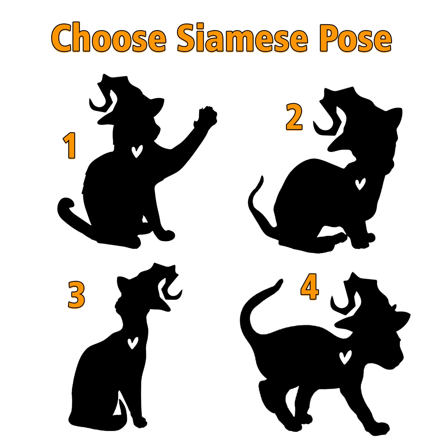 Netecom Personalized Halloween Siamese Cat Suncatcher - Memorial Gift for Loss of Cat, Custom Siamese Lovers Ornament for Window or Wall Hanging, Spooky Sympathy Gift