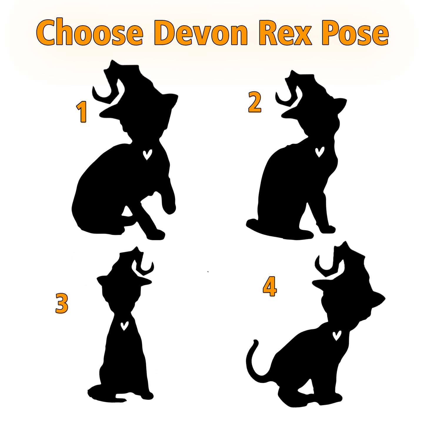 Netecom Personalized Halloween Devon Rex Cat Suncatcher - Custom Cat Ornament with Name, Devon Rex Cat with Witch Hat Halloween Decoration for Window, Garden, or Car