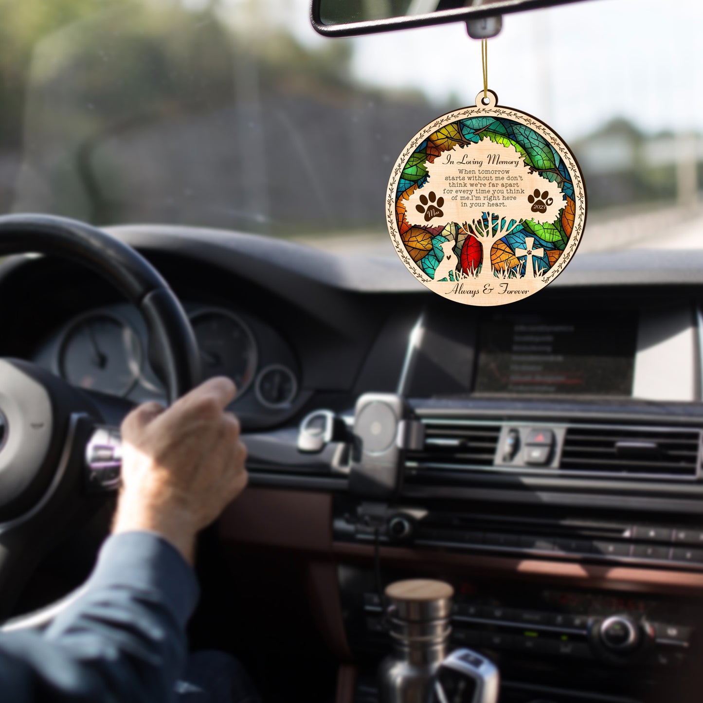 Netecom Personalized Pitbull Memorial Suncatcher, Pitbull Dog Memorial Gifts with Name Date, Pet Loss Light Catcher, Bereavement Gift Dog Memorial Ornament Loss of Pet Sympathy Gift for Dog Lovers