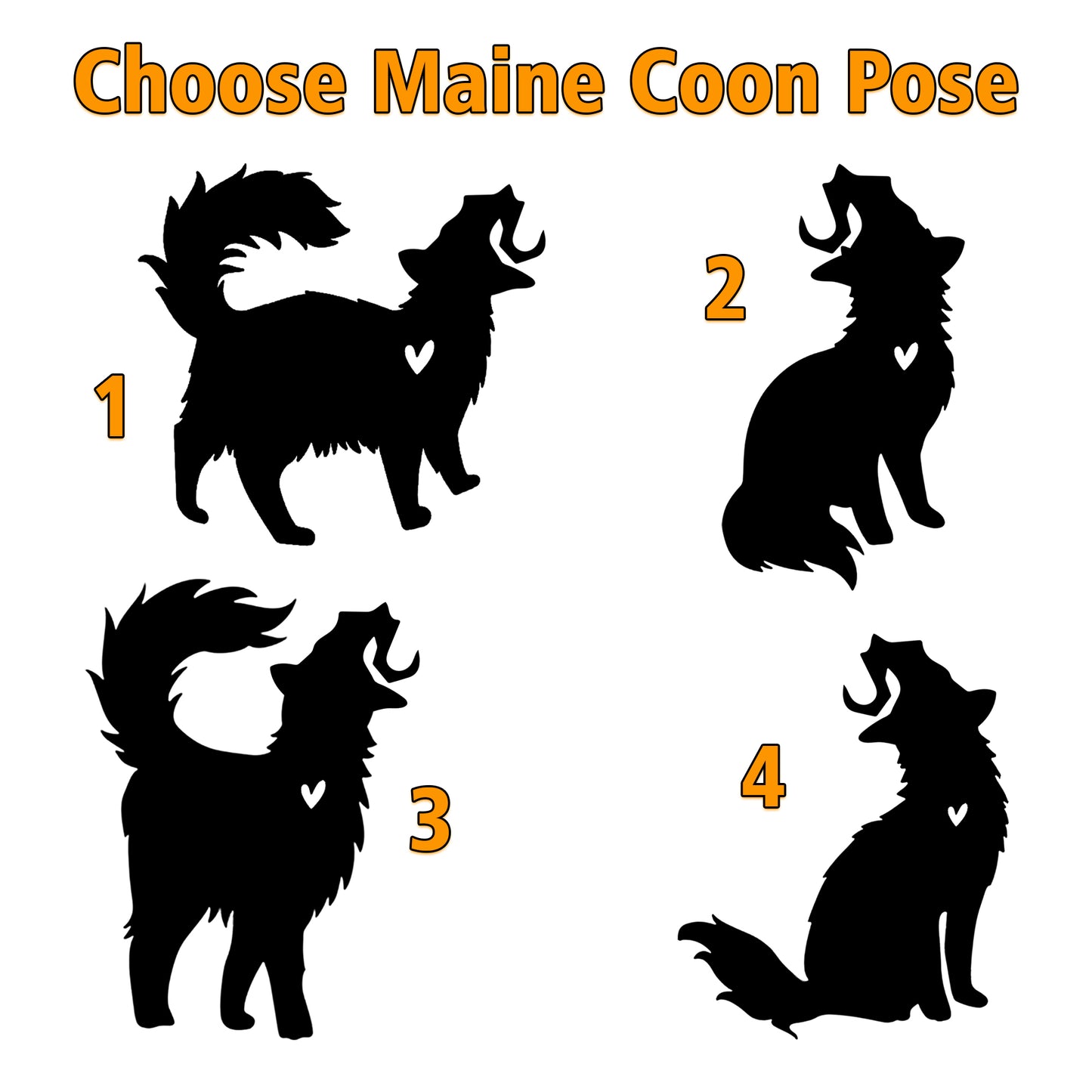 Netecom Personalized Halloween Maine Coon Cat Suncatcher - Custom Cat Ornament with Name, Maine Coon Cat with Witch Hat Halloween Decoration for Window or Garden, Spooky Acrylic Pendant Decor
