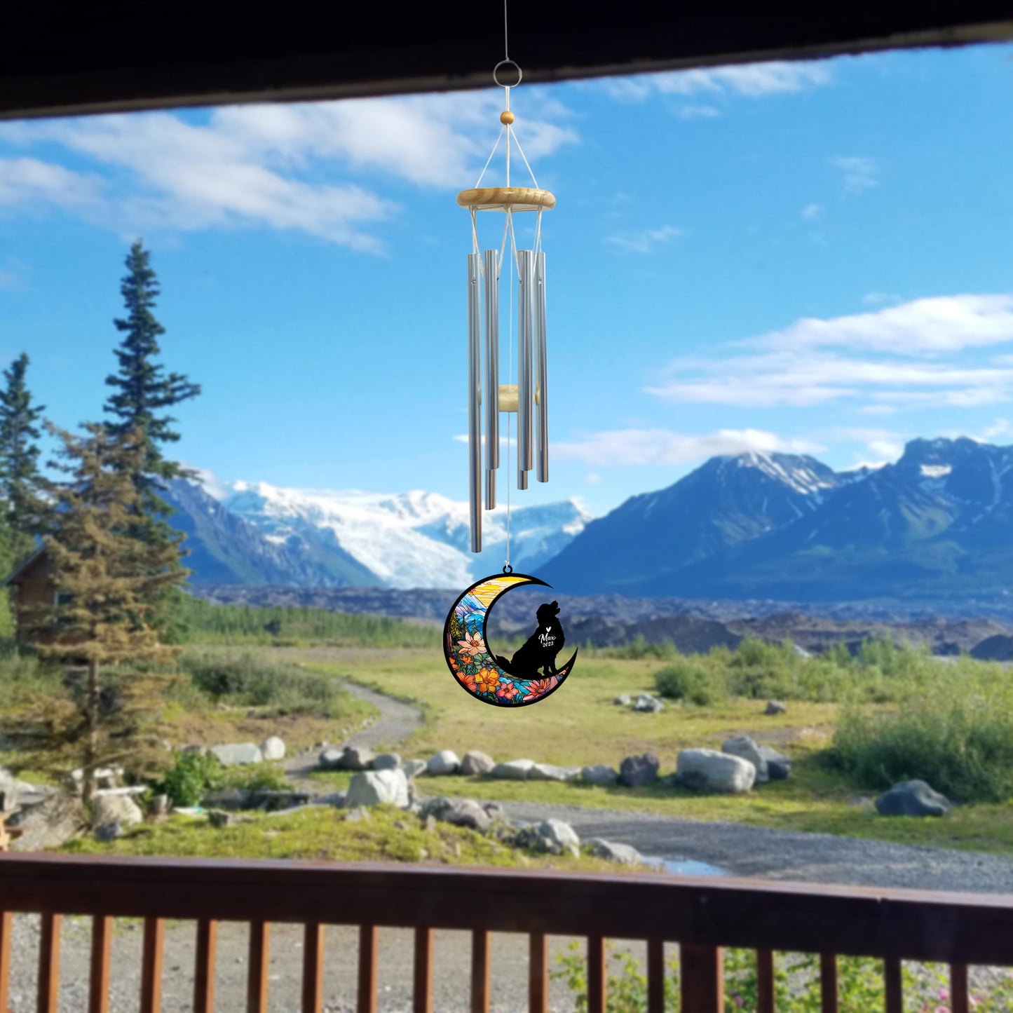 Netecom Golden Retriever Dog Wind Chimes Memorial, Pet Memorial Windchime for Dogs Suncatcher, Dog Loss Memorial Ornament, Loss of Pet Remembrance Gift, Sympathy Pet Wind Chimes Outdoor Garden