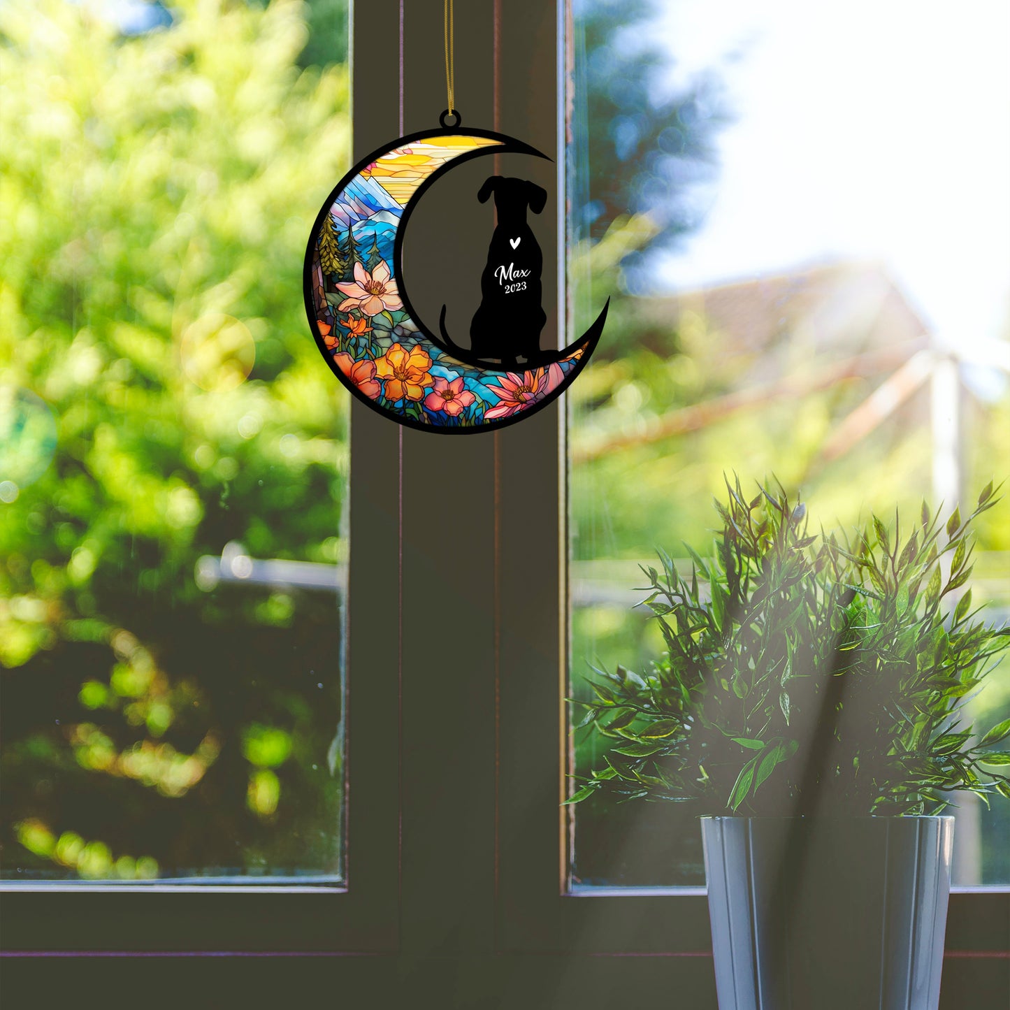 Netecom Personalized Dalmatian Memorial Suncatcher - Dog Loss Sympathy Gift with Name & Date - Dalmatian Christmas Ornament & Pet Bereavement Keepsake