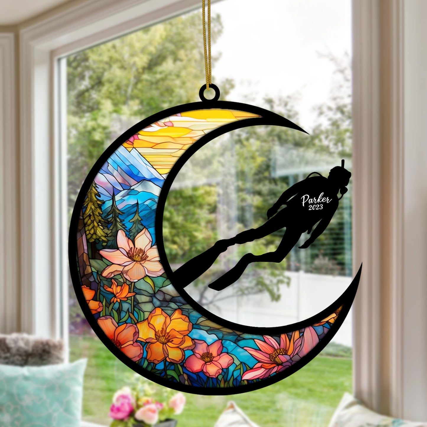 Netecom Personalized Scuba Diver Ornament for Christmas Tree, Window & Car - Scuba Diving Christmas Pendant Hanging Decoration - Funny 2025 Divers Gifts for Men & Women - Beach Vacation Travel Keepsake