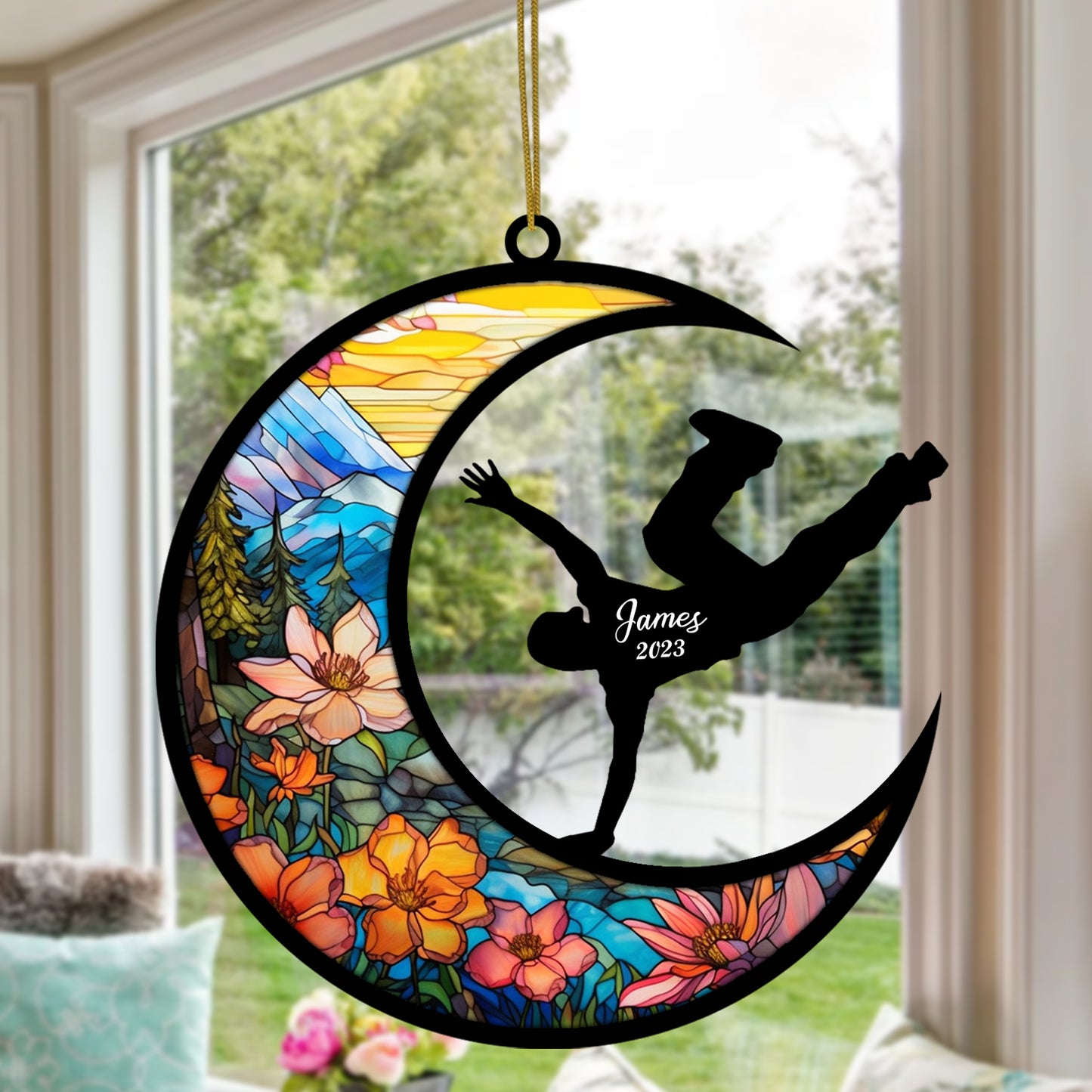 Netecom Personalized Hip Hop Suncatcher Christmas Ornament - Hip Hop Ornament for Christmas Tree - Hip Hop Christmas Pendant & Hanging Decoration for Car, Window - Hip Hop Lover Gift for Boy & Girl