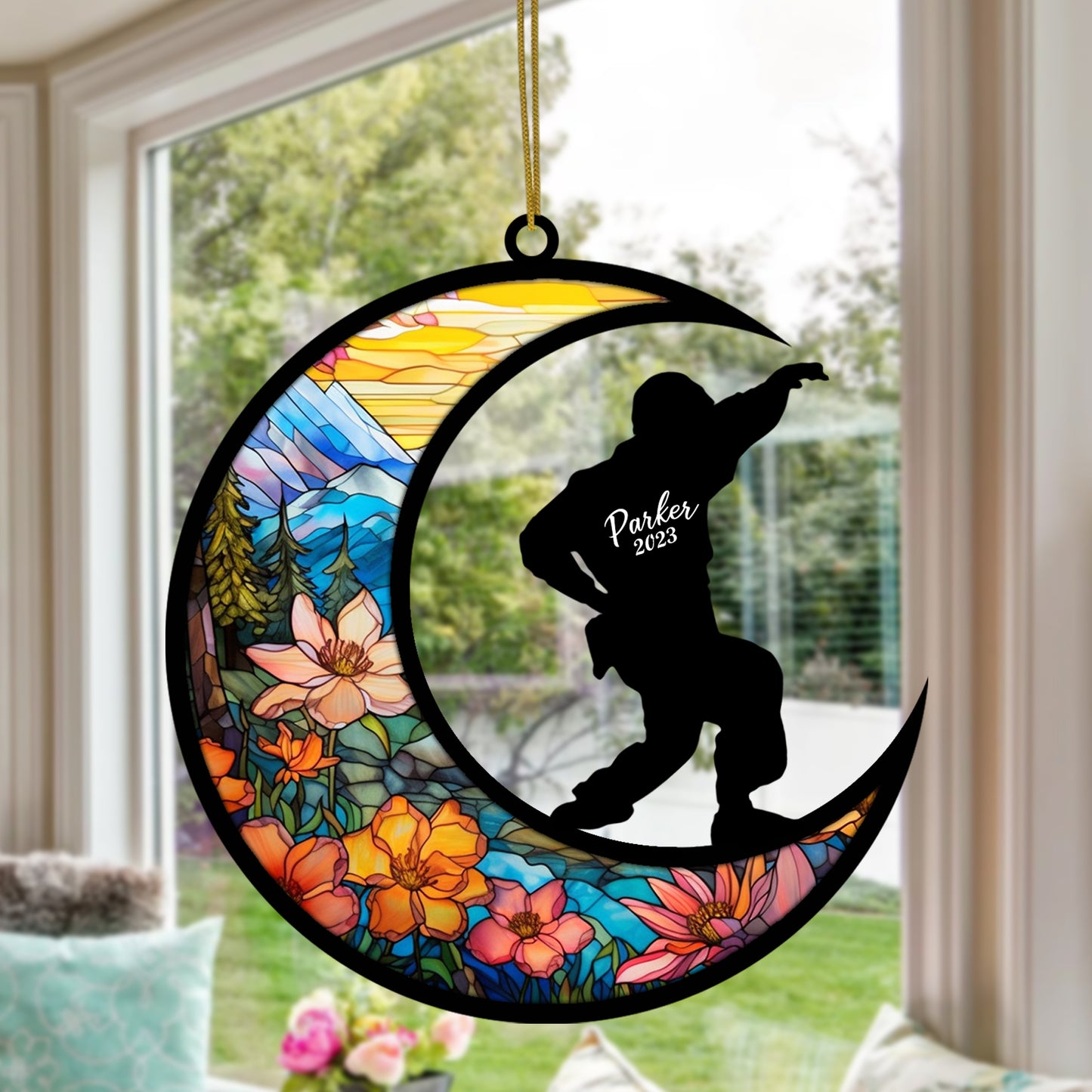 Netecom Personalized Jiu Jitsu Suncatcher Keepsakes - Martial Arts Hanging Sun Catcher Ornament - Unique Jiu Jitsu Christmas Pendant & Birthday Gifts for Boy, Girl, or Sports Players