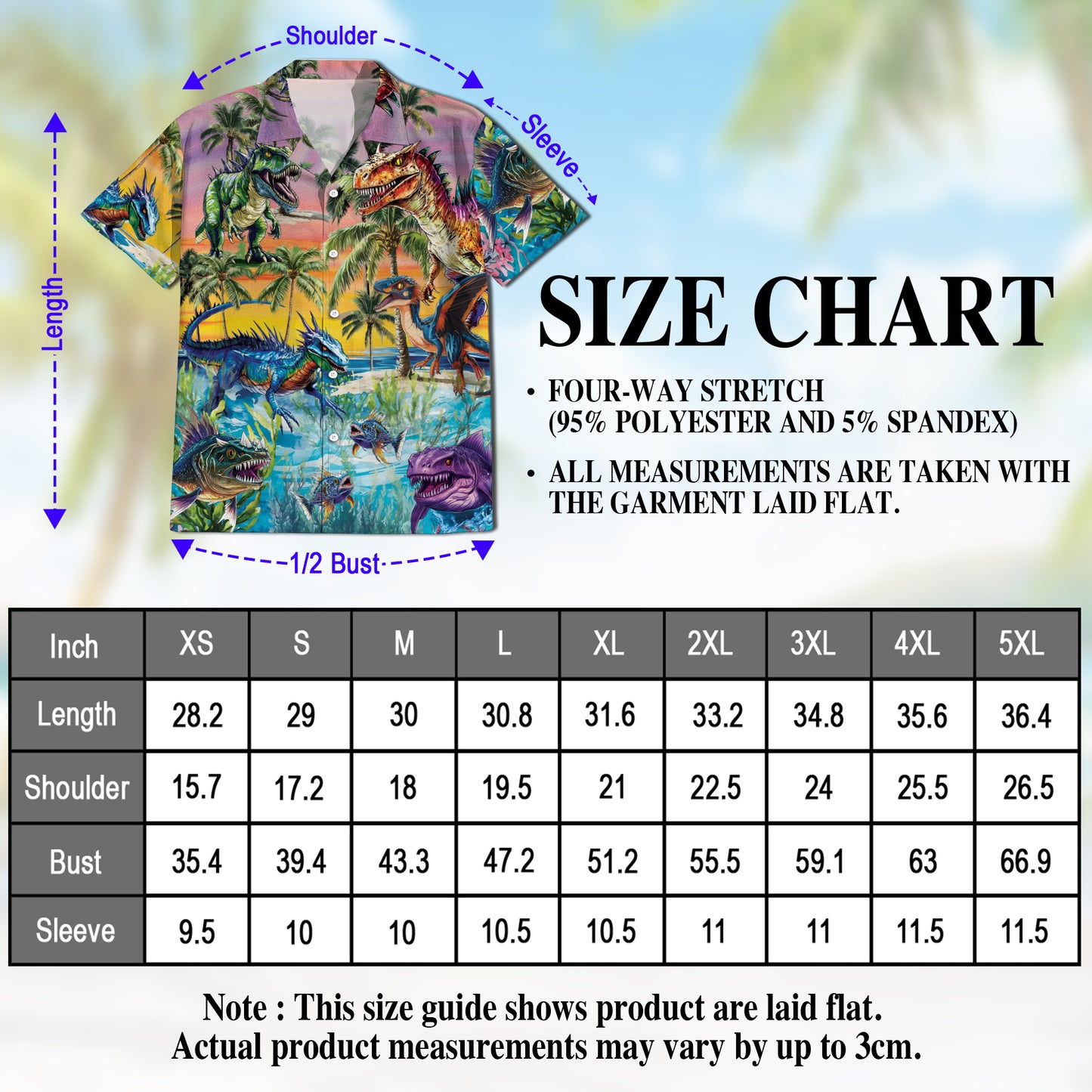 Netecom Tropical Dinosaur Hawaiian Shirt for Men, Dinosaur Lover Gifts, Animal Button Down Summer Beach Shirts