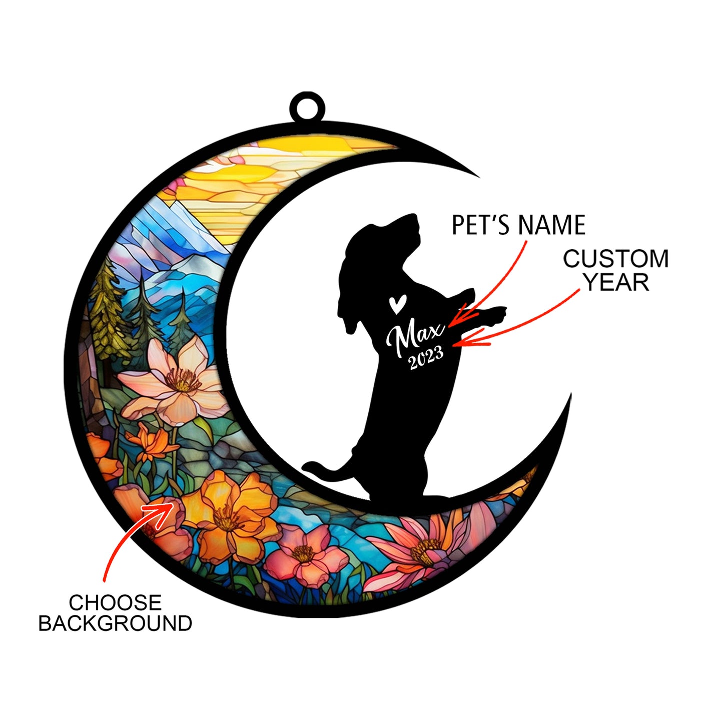 Netecom Personalized Basset Hound Memorial Suncatcher - Dog Loss Sympathy Gift with Name & Date - Basset Hound Christmas Ornament & Pet Bereavement Keepsake