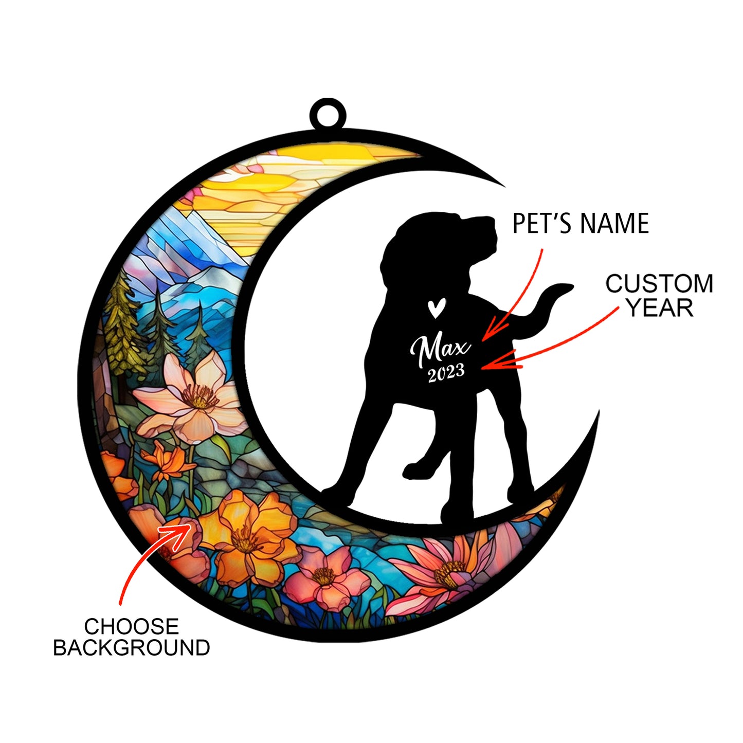 Netecom Personalized Labrador Retriever Memorial Suncatcher - Dog Loss Sympathy Gift with Name & Date - Labrador Retriever Christmas Ornament & Pet Bereavement Keepsake
