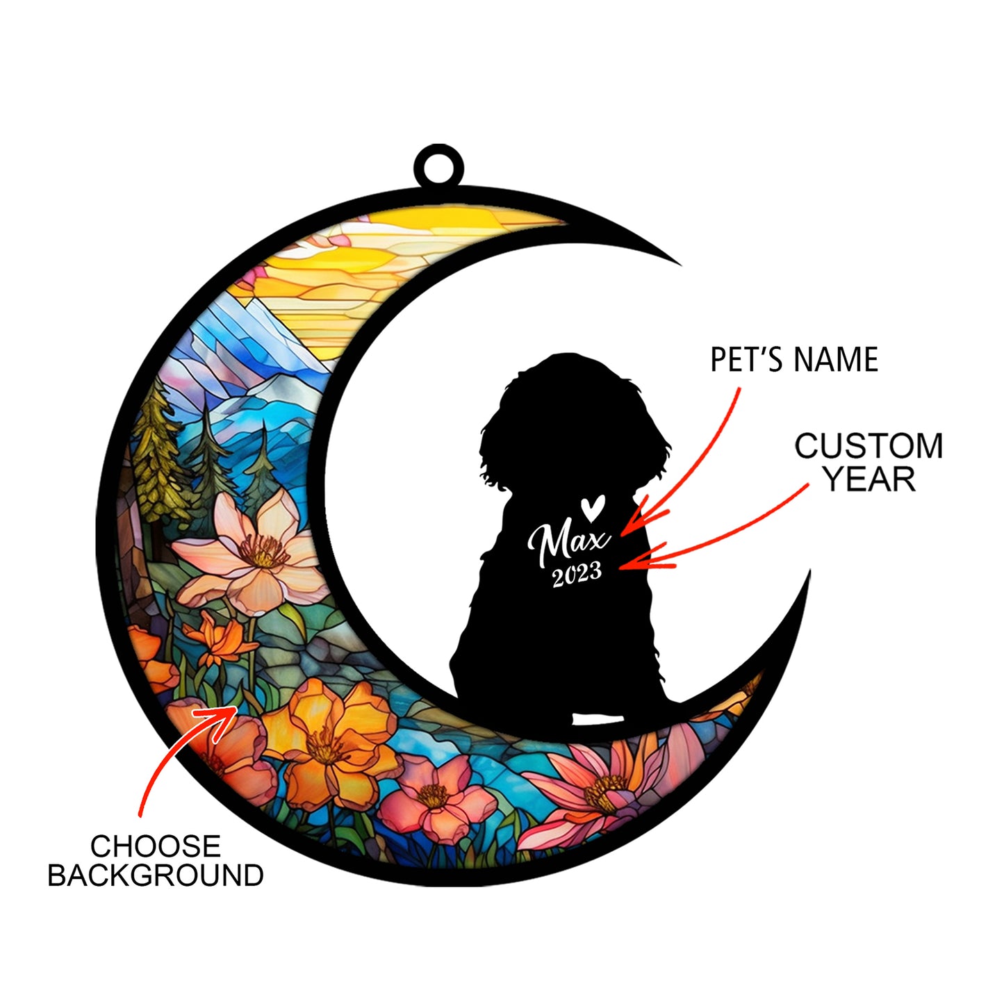 Netecom Personalized Cocker Spaniel Memorial Suncatcher - Dog Loss Sympathy Gift with Name & Date - Cocker Spaniel Christmas Ornament & Pet Bereavement Keepsake