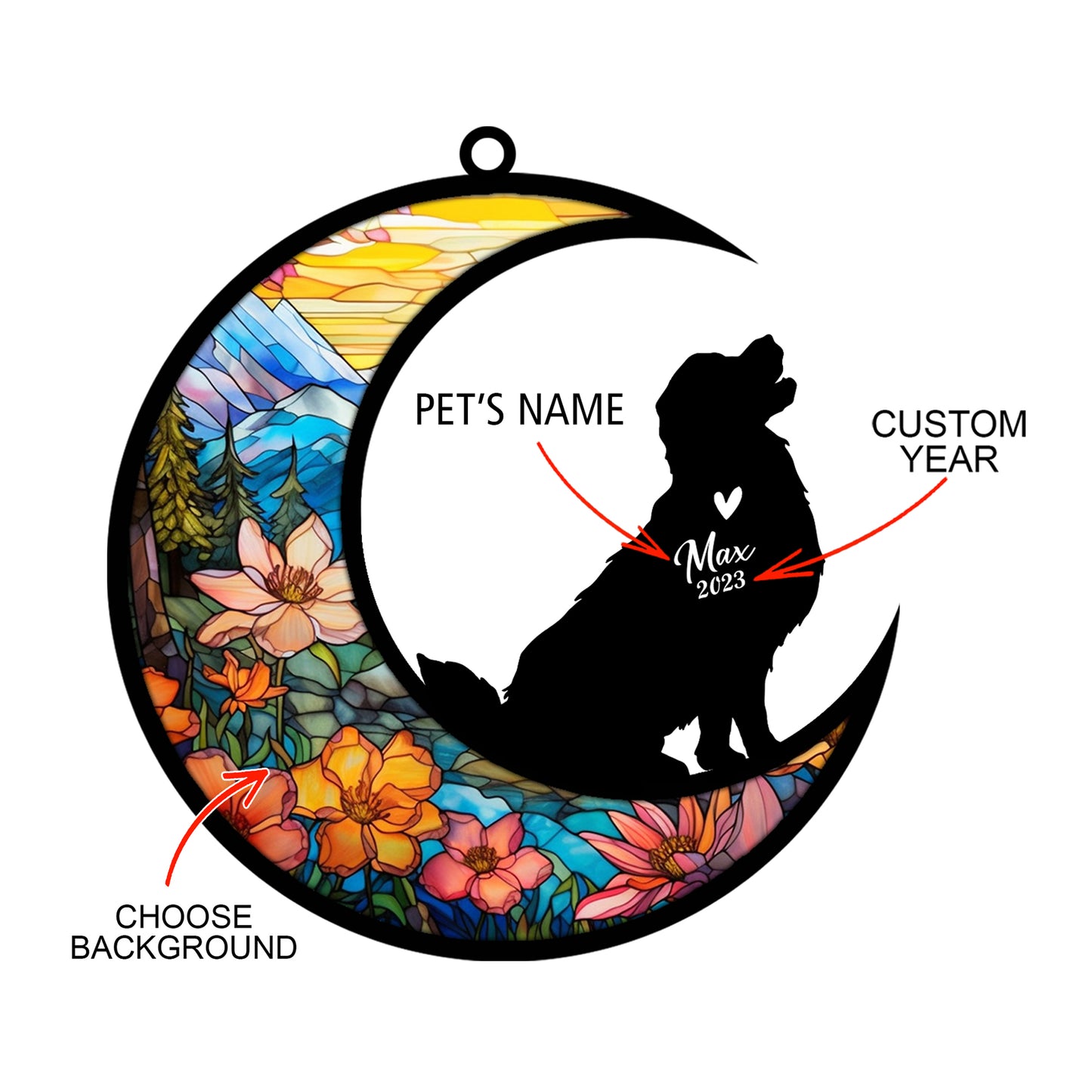 Netecom Personalized Golden Retriever Memorial Suncatcher - Dog Christmas Ornament with Name & Date - Golden Retriever Pet Loss Stained Glass Sympathy Gift & Bereavement Keepsake