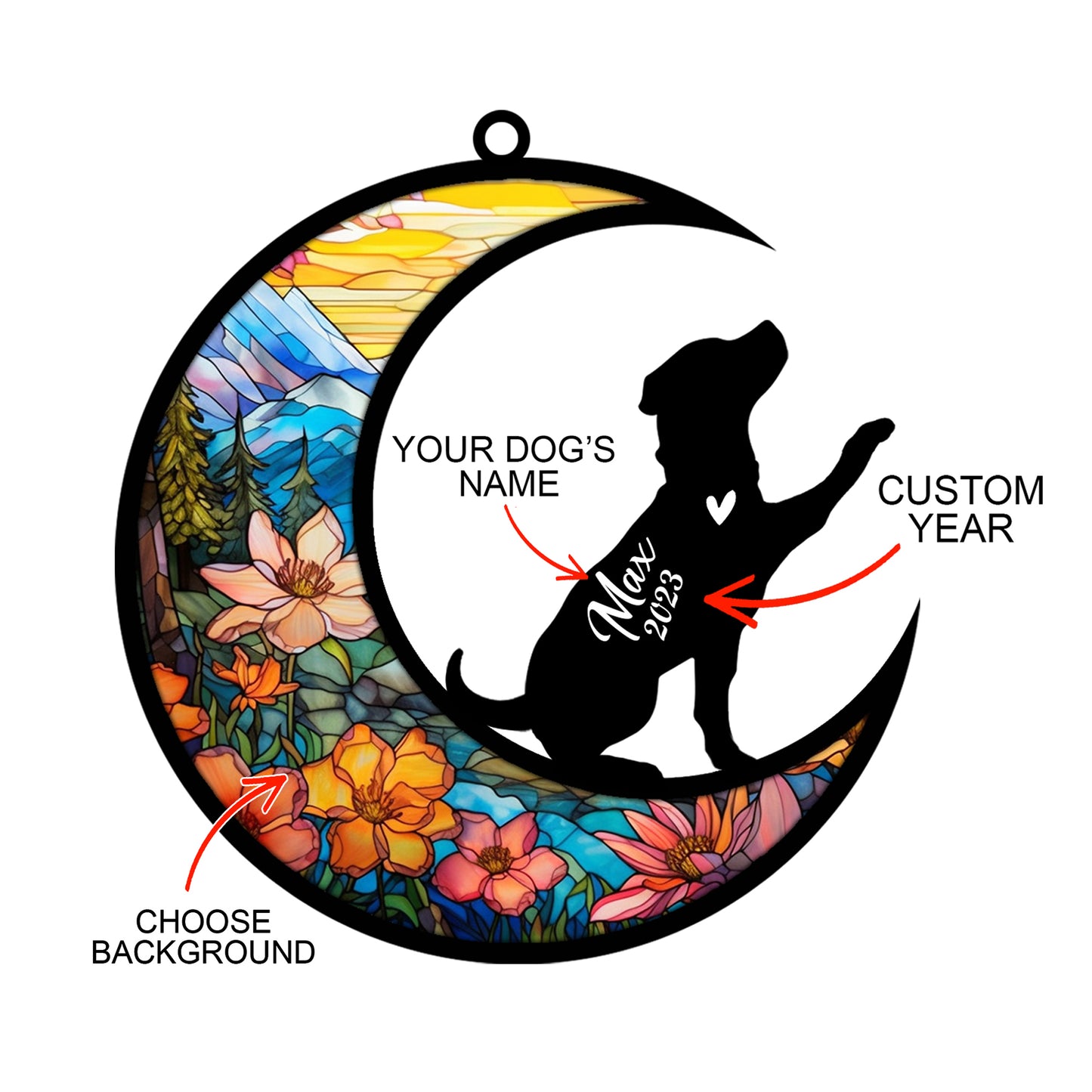 Netecom Personalized Rottweiler Memorial Suncatcher, Beagle Christmas Ornament with Name Date, Dog Memorial Ornament Loss of Pet Sympathy Gift, Pet Loss Stained Glass