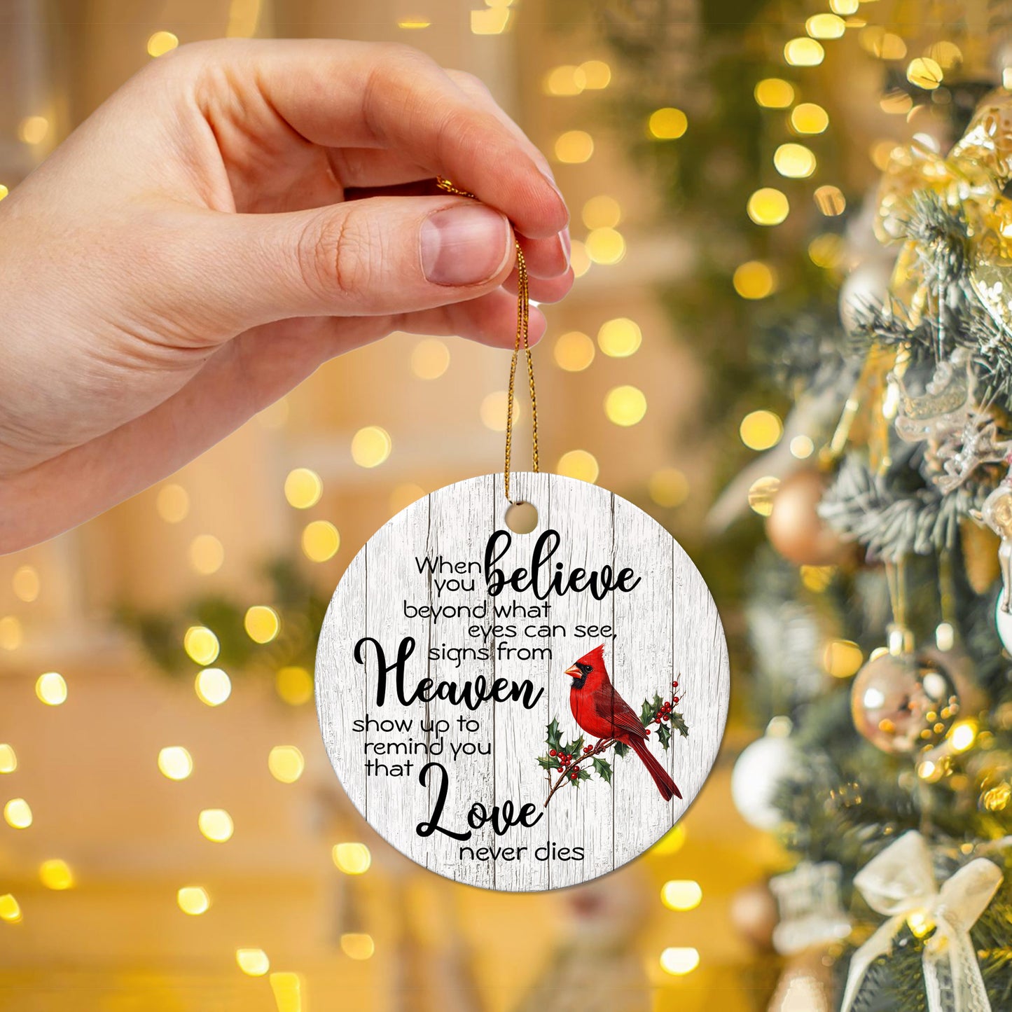 Netecom When You Believe Beyond What Eyes Can See Signs From Heaven Christmas Ornament, Memorial Ornaments for Loss of Loved One, Christmas Bereavement Gifts, Sympathy Xmas Decorations