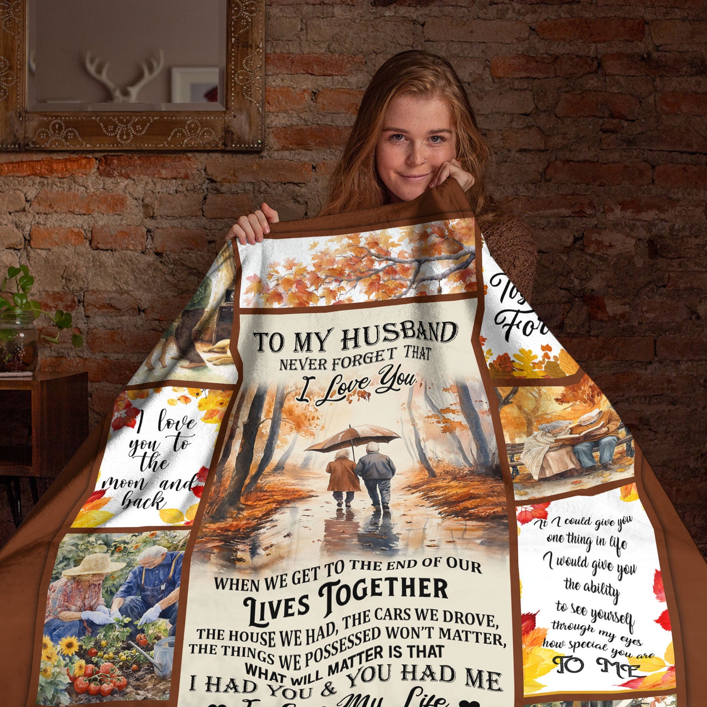 Netecom Personalized To My Husband Blanket from Wife, Romantic Love Letter Throw Blanket for Couch, Bed or Sofa, Birthday Gift for Husband, Wedding Anniversary or Valentine’s Day Present