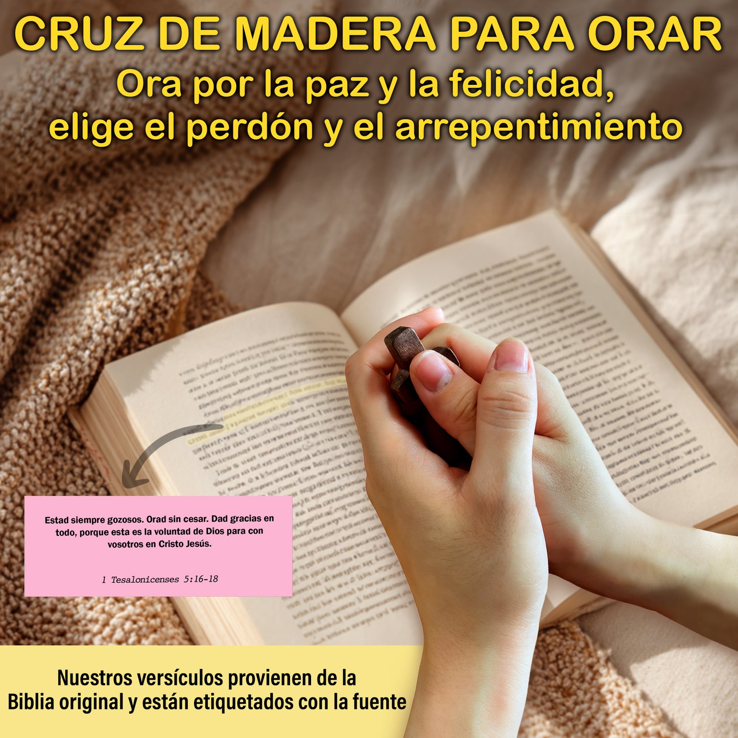 Netecom Spanish Bible Verse Box en Español with Prayer Cross, Caja de Versículos Bíblicos en Español, Regalos Cristianos, 150 Upgrade Bible Verse Cards Box Set for Emotions and Feelings