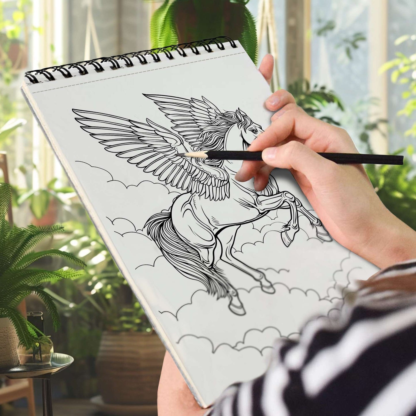 Mythical Creatures Coloring Book Spiral Bound for Adult, Softcover