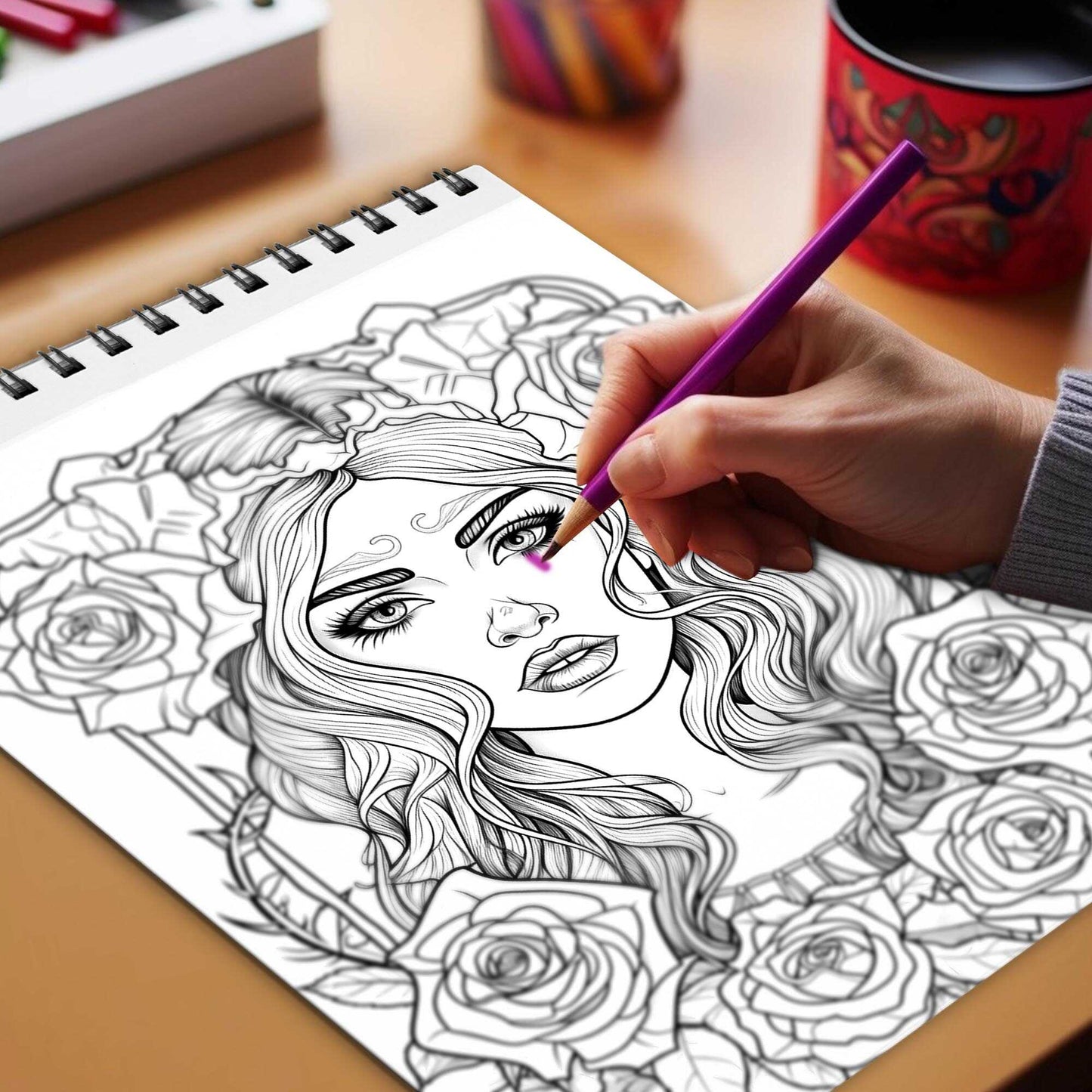 Enigmatic Horrorbelles Coloring Spiral Bound Coloring Book, Embark on a Journey with 30 Enigmatic Horrorbelles Coloring Pages of Horror Beauty Girls for a Captivating and Eerie Experience