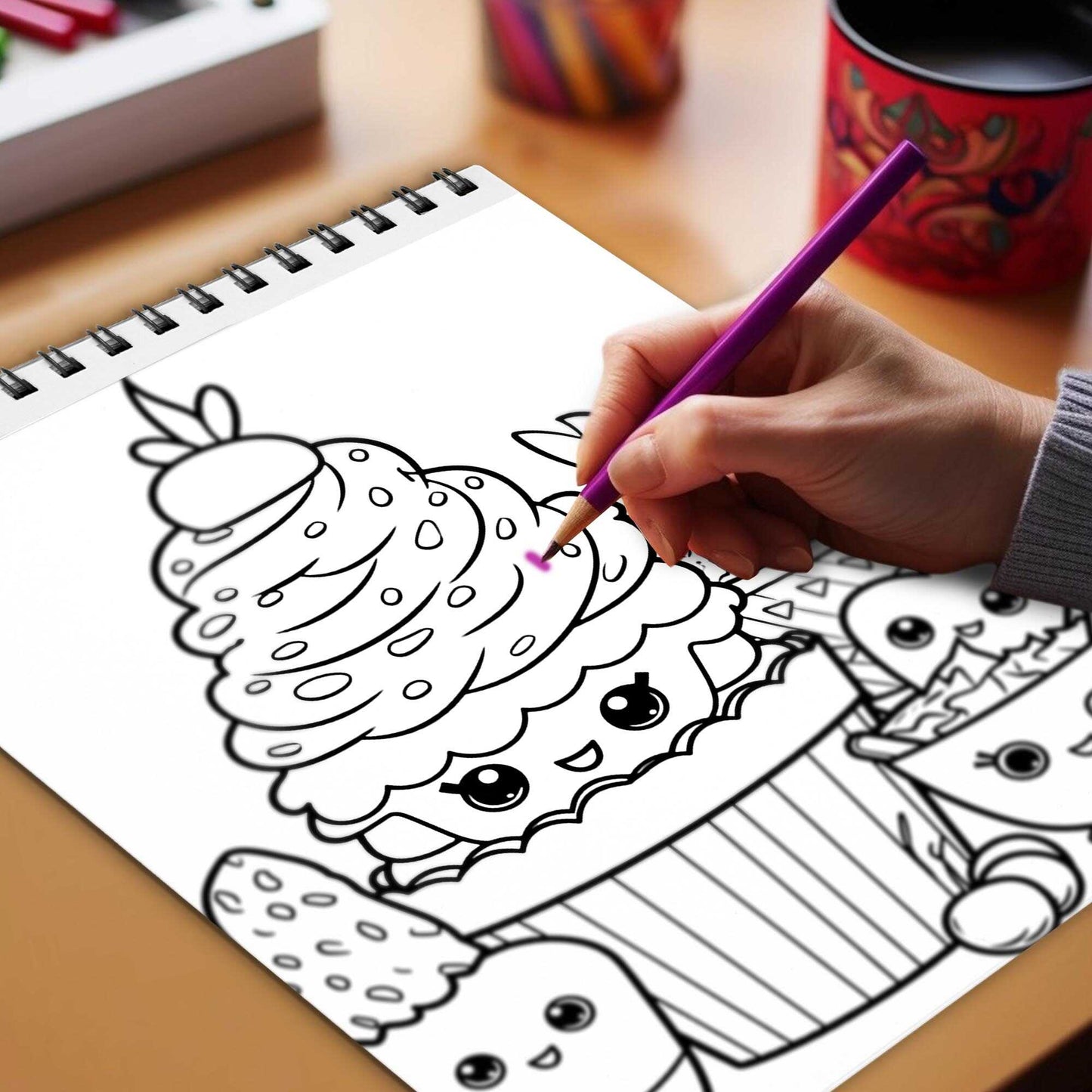 Cake Paradise Spiral Bound Coloring Book, Indulge in Your Imagination with 30 Enchanting Coloring Pages, Exploring the Scrumptious World of Cake Paradise