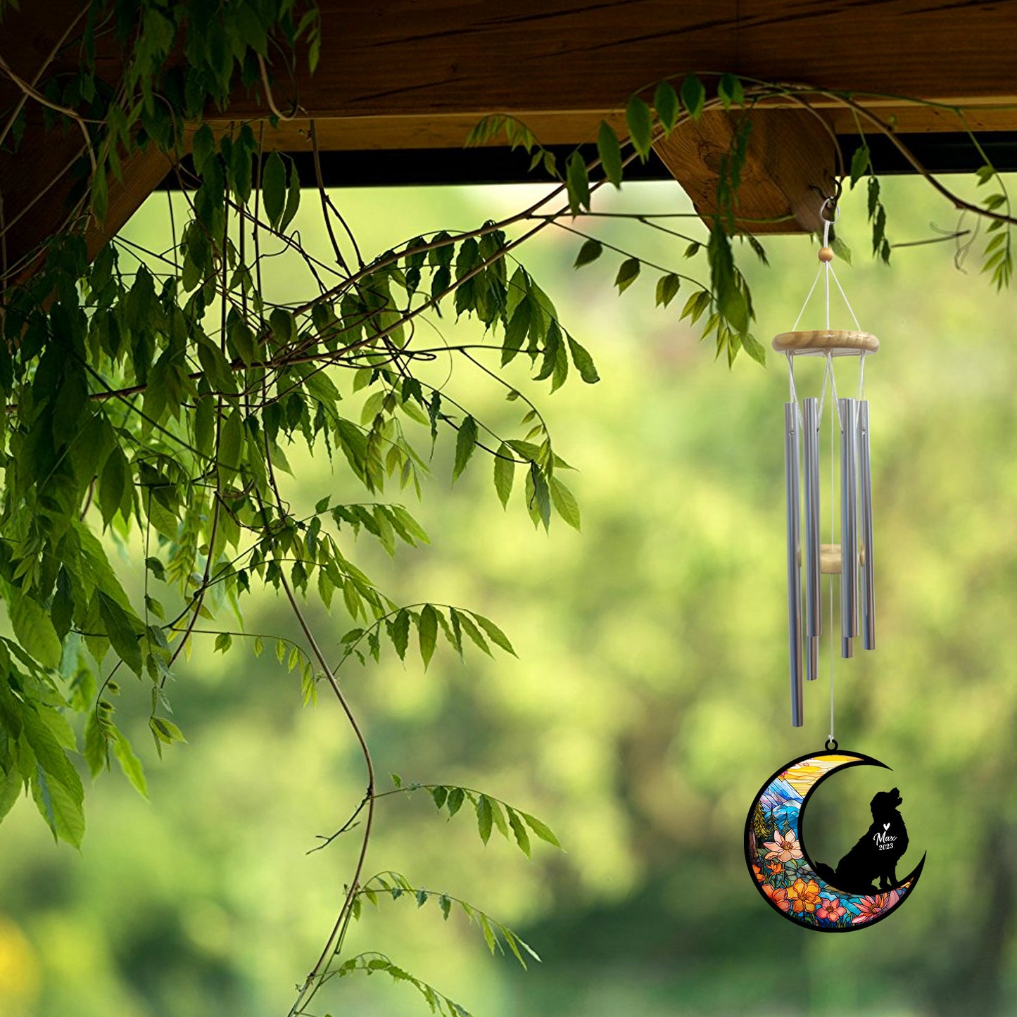 Netecom Golden Retriever Dog Wind Chimes Memorial, Pet Memorial Windchime for Dogs Suncatcher, Dog Loss Memorial Ornament, Loss of Pet Remembrance Gift, Sympathy Pet Wind Chimes Outdoor Garden