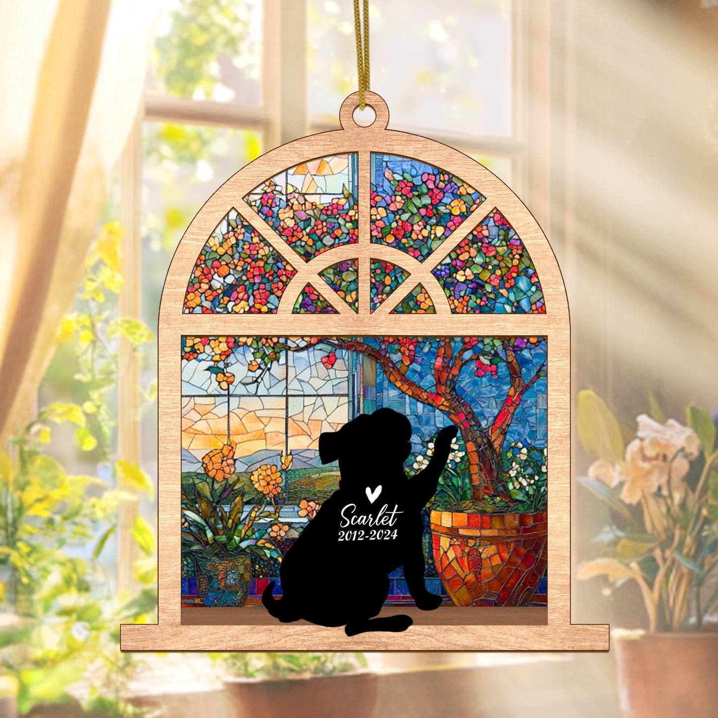 Netecom Personalized Pug Memorial Suncatcher – Pug Dog Loss Sympathy Gift & Pet Remembrance Keepsake