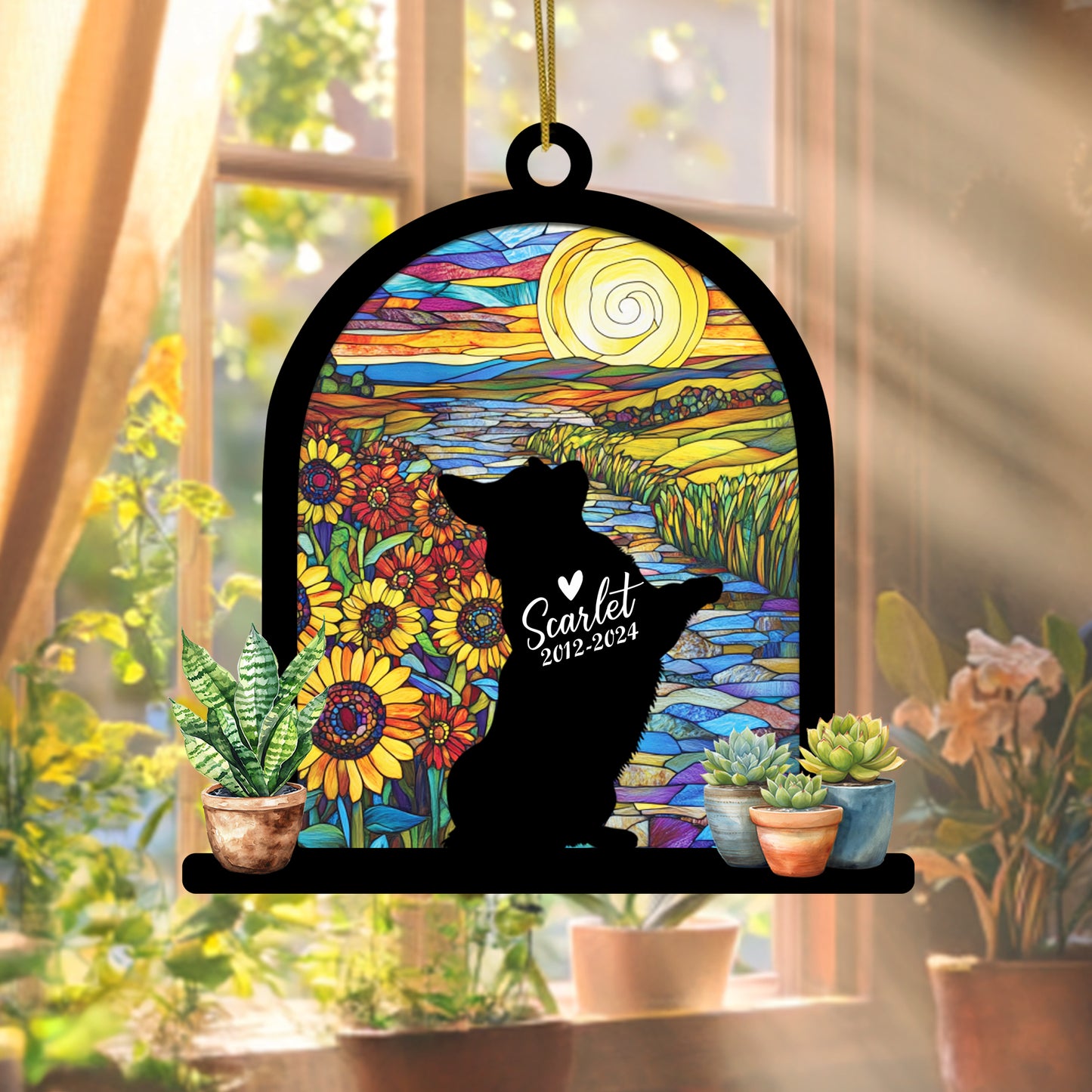 Netecom Personalized Corgi Memorial Suncatcher, Custom Corgi Ornament with Name Date, Dog Loss Sympathy Gift, Pet Loss Remembrance Gifts, Bereavement Gifts for Loss of Pet, Dog Passing Away Gifts