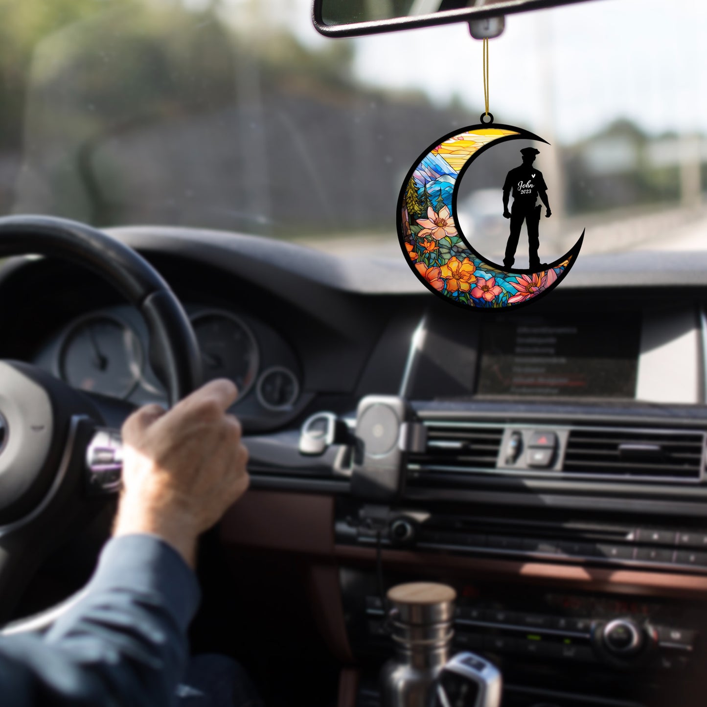 Netecom Personalized Police Memorial Suncatcher - Memorial & Sympathy Gifts for Loss of Father, Friend, or Dad - Bereavement & Remembrance Funeral Gifts for Loss of Family