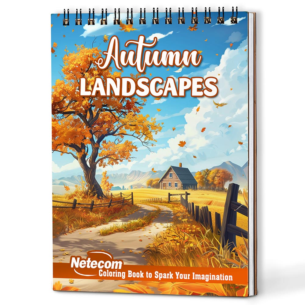 Netecom Autumn Landscape Coloring Book For Adults