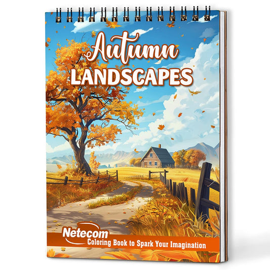 Netecom Autumn Landscape Coloring Book For Adults