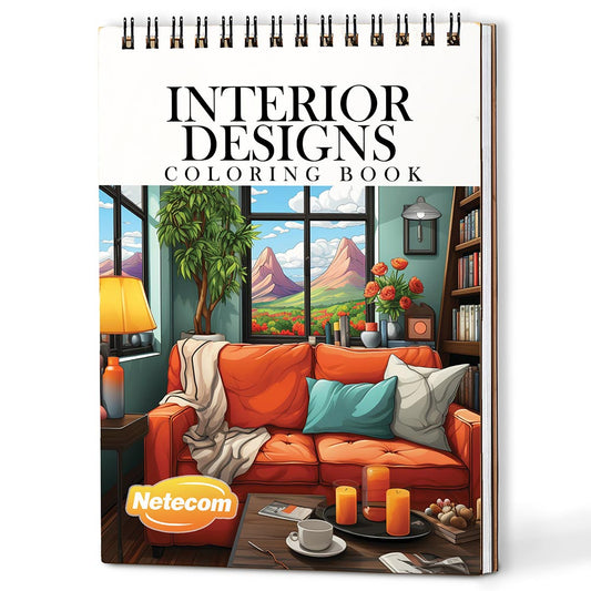 Netecom Interior Design Coloring Book For Adults