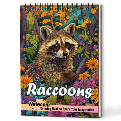 Netecom Raccoons Coloring Book For Adults