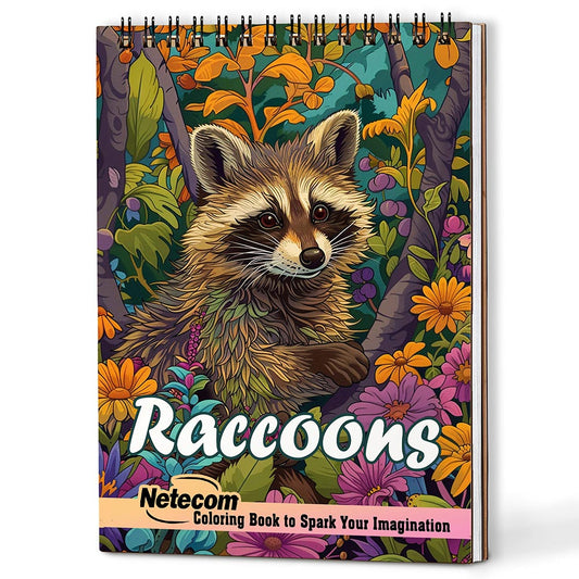Netecom Raccoons Coloring Book For Adults