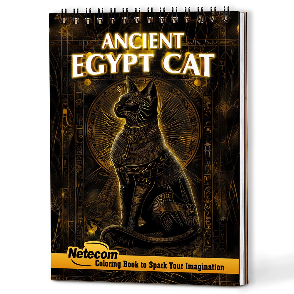 Netecom Ancient Egypt Cat Coloring Book For Adults