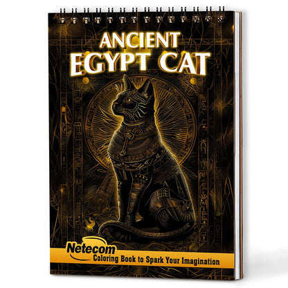 Netecom Ancient Egypt Cat Coloring Book For Adults