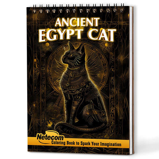 Netecom Ancient Egypt Cat Coloring Book For Adults
