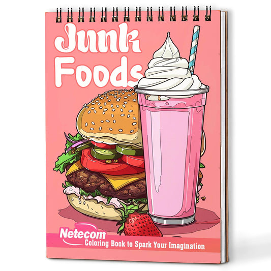 Netecom Junk Foods Coloring Book For Adults