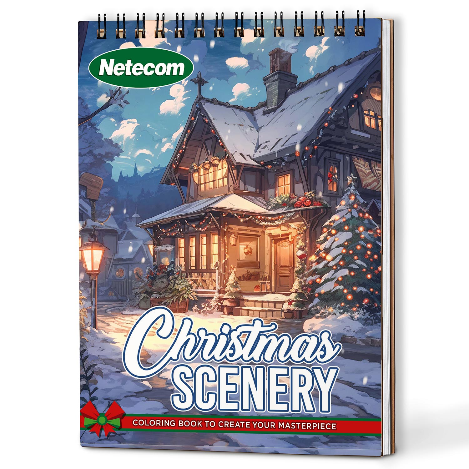 Netecom Christmas Scenery Coloring Book For Adults