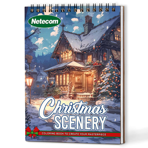 Netecom Christmas Scenery Coloring Book For Adults