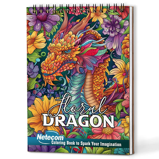 Netecom Floral Dragon Coloring Book For Adults